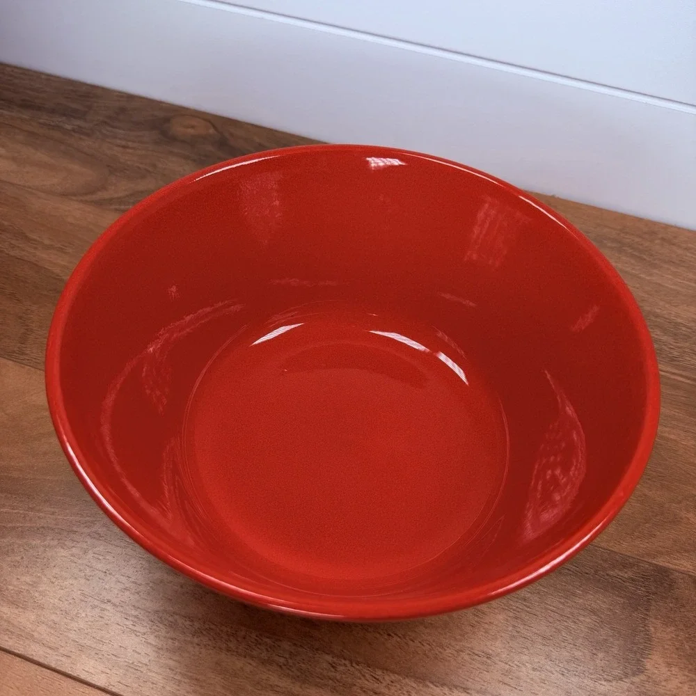 Vtg Waechtersbach Christmas Tree Lg Red Serving Salad Vegetable Bowl 9